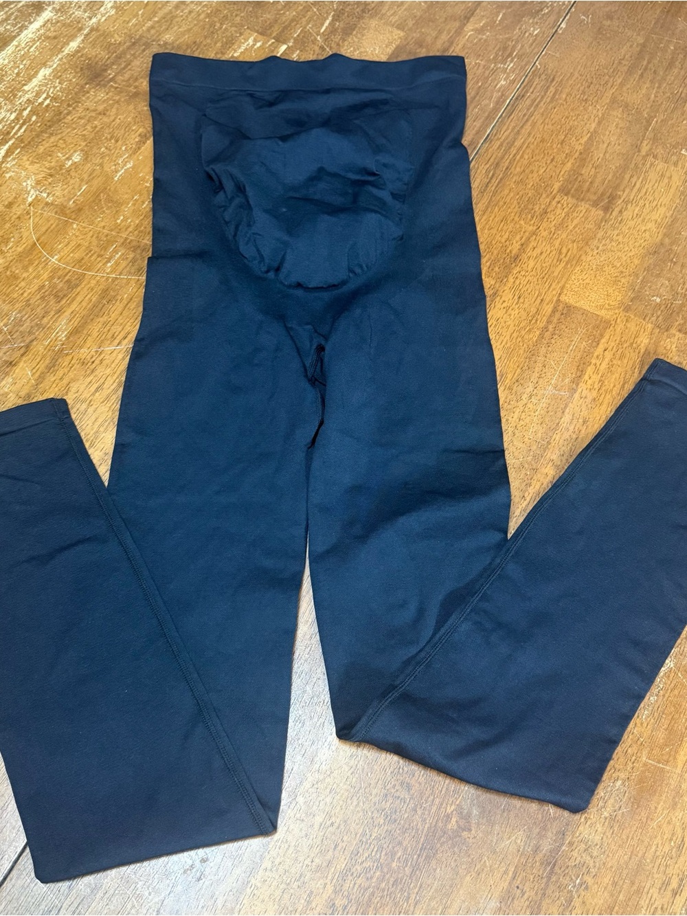 NUX Black Maternity Leggings Size Small Over Belly High Waist USA Made